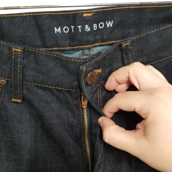 Mott and Bow Jeans Blue Mens 32x32 Straight Dark Wash Denim MB912-32-RT-RAW-9 - Picture 5 of 10